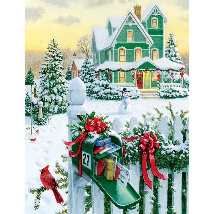 Snow House Round Full Drill Diamond Painting 30X40CM(Canvas) gbfke