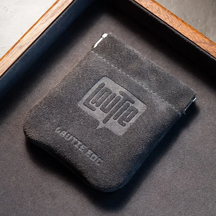 LAUTIE Fingertip Gyro Cowhide Storage Bag EDC Outdoor Portable Key Case Gift Headphone Bag