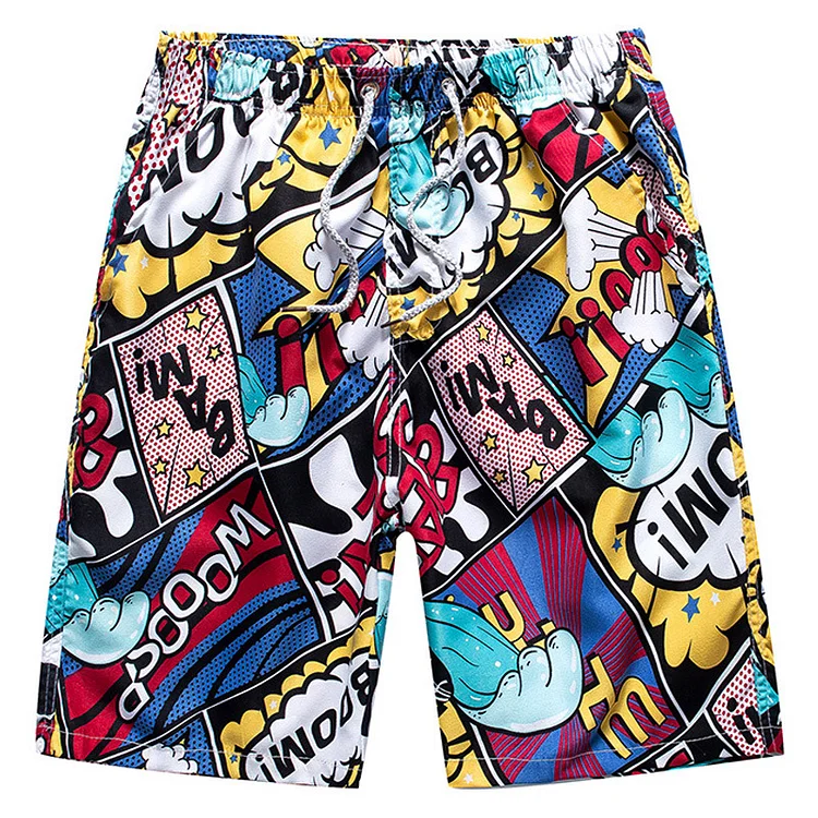 Summer fashion print beach casual shorts