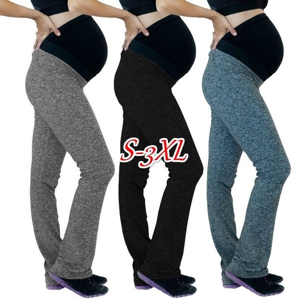 Maternity Mom Fashion Long Casual High Stretchy Maternity Pants Pregnancy High Waisted Trousers - BlackFridayBuys