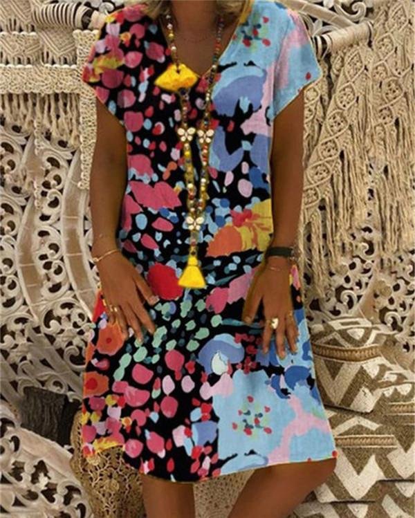 irregular printed holiday daily fashion mini dresses p114151