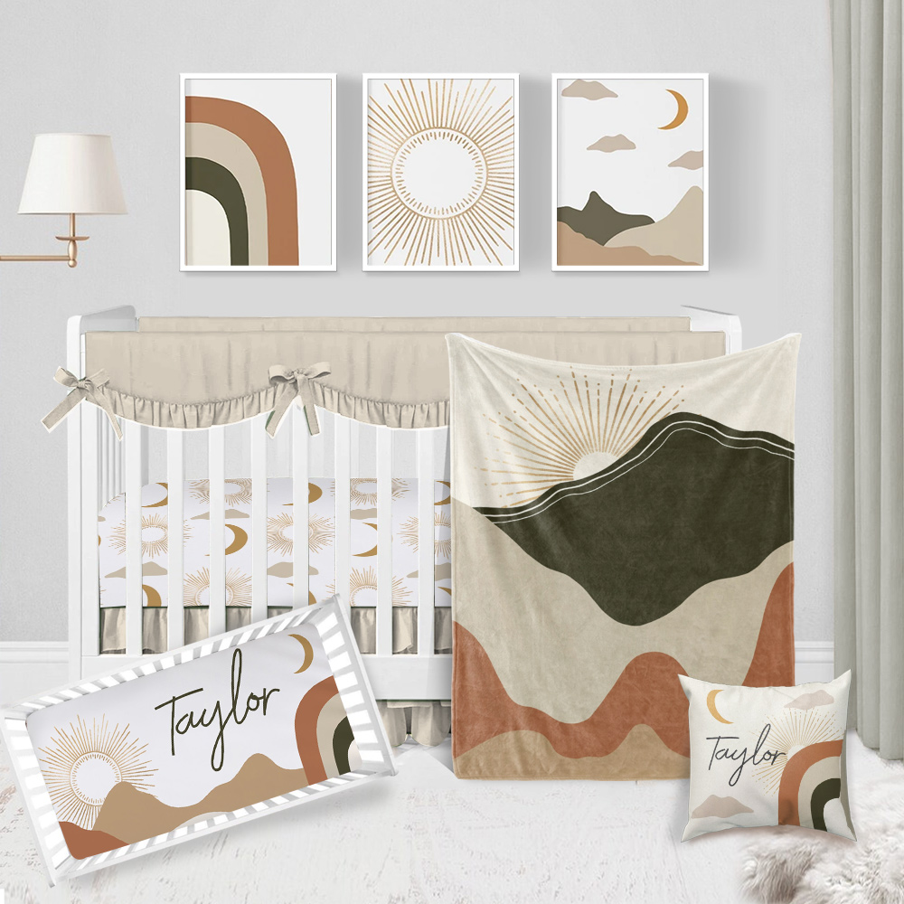 Boho crib hot sale bedding set