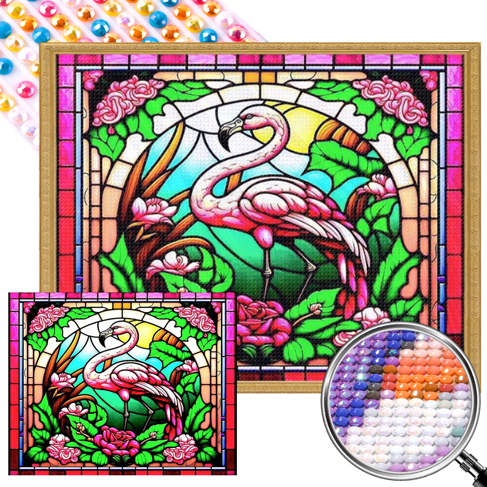 Diamond Painting - Full Round / Square - Stained Glass Peacock