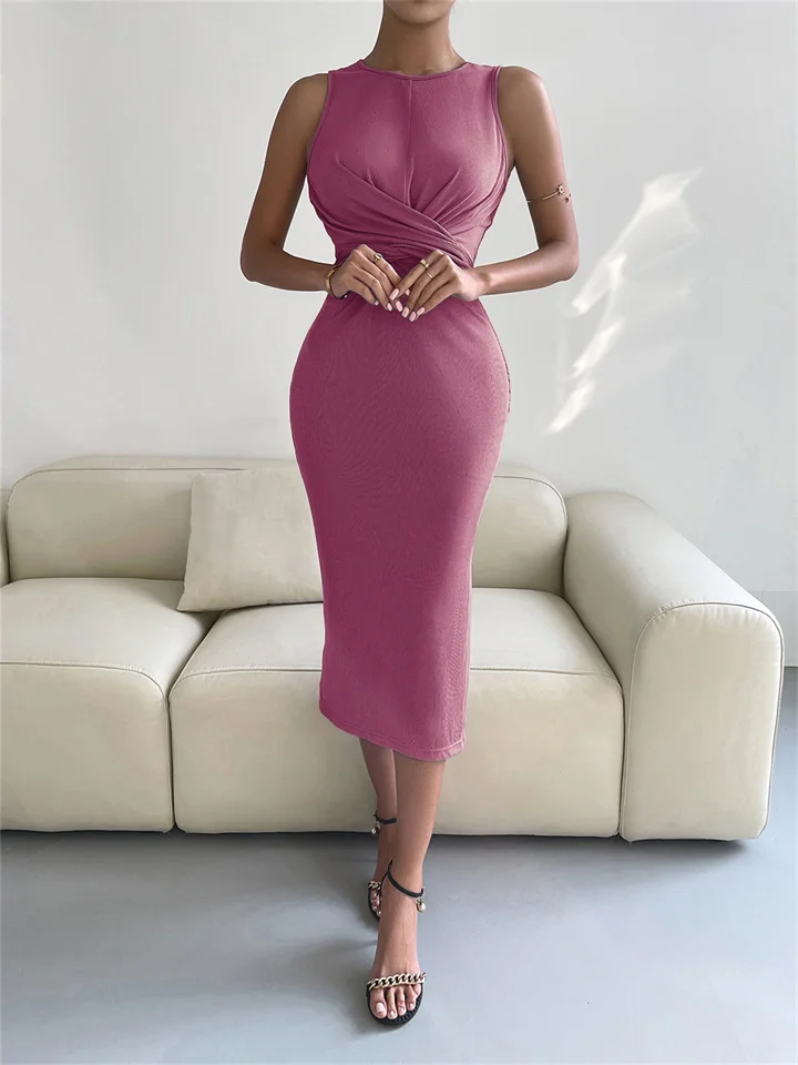 Knitted Light Dresses Spring and Summer Waist-skimming Dresses Sexy Women-JRSEE