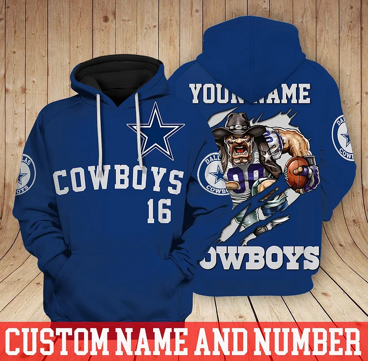 Dallas Cowboys Teams - Hoodie Custom Name and Number - New Style