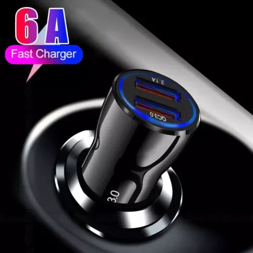 Dronehint 6A Dual USB Car Parts Cell Phone Charger QC 3.0 Fast Charging Accessories Black (For: Land Rover) Parts