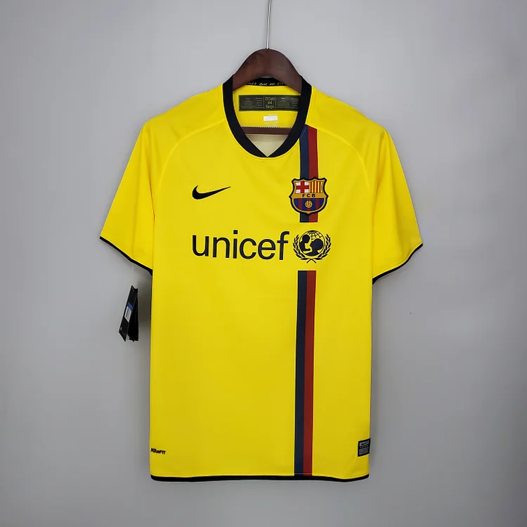 FC Barcelona Retro Away Shirt Kit 2008-2009 - Yellow
