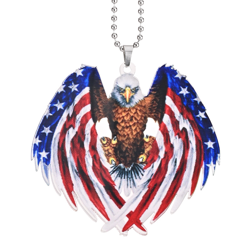 Acrylic American Flag Flying Eagle Pendant-BSTC1075-Guru-buzz