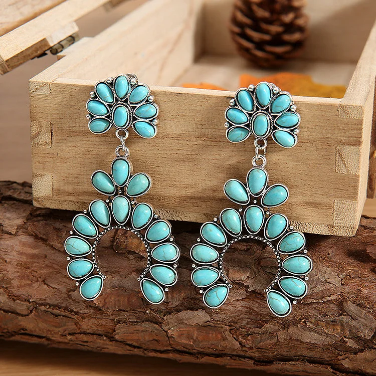 Western Exaggerated Turquoise Earrings