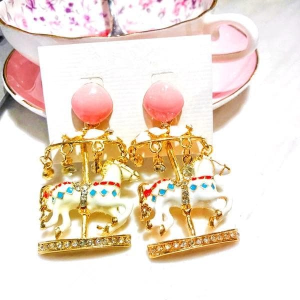 Pink/Light Blue Carousel Ear Stud/Ear Clip SP1811984
