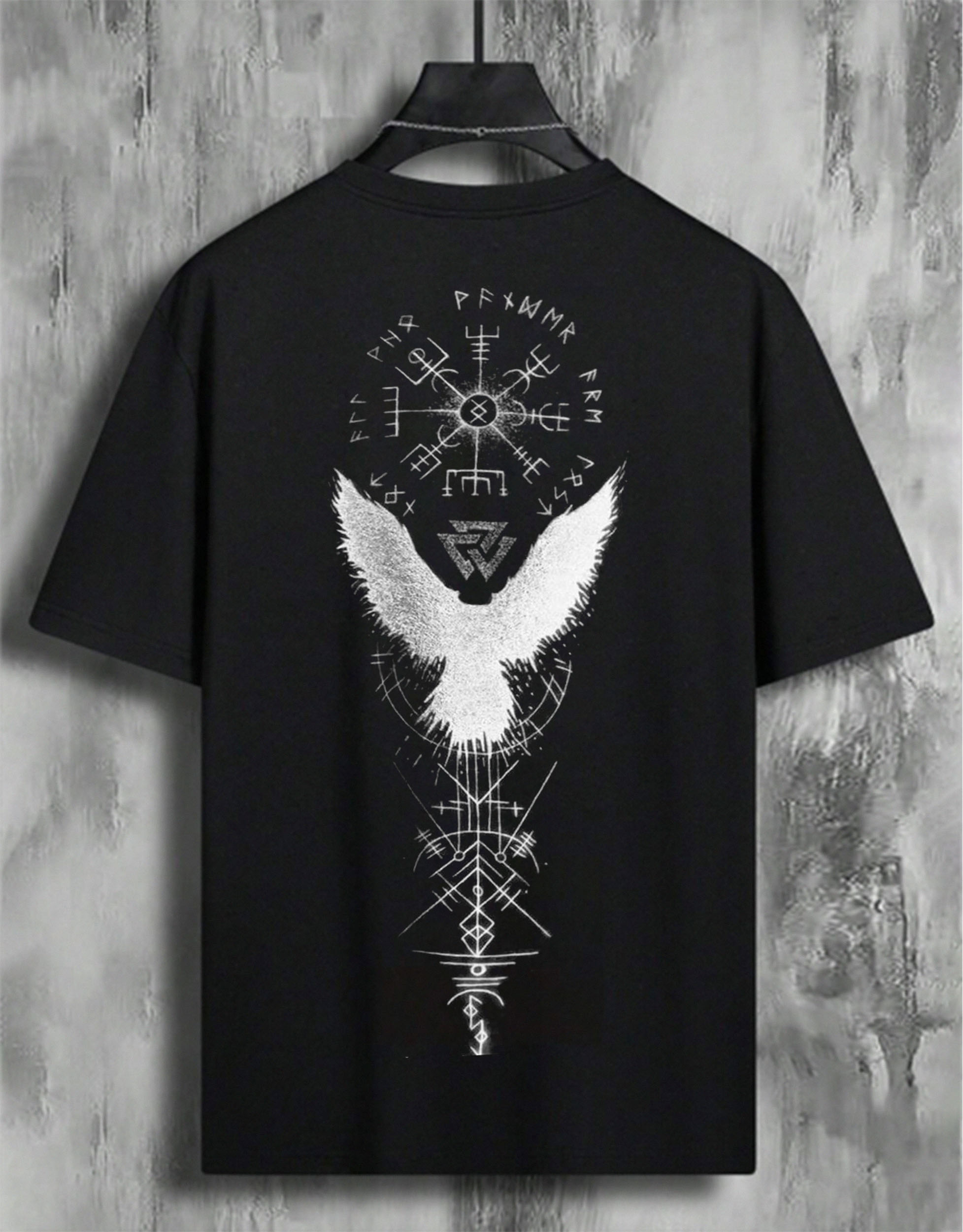 Valkyrie Vintage Spell Raven Totem T-Shirt Lixishop 