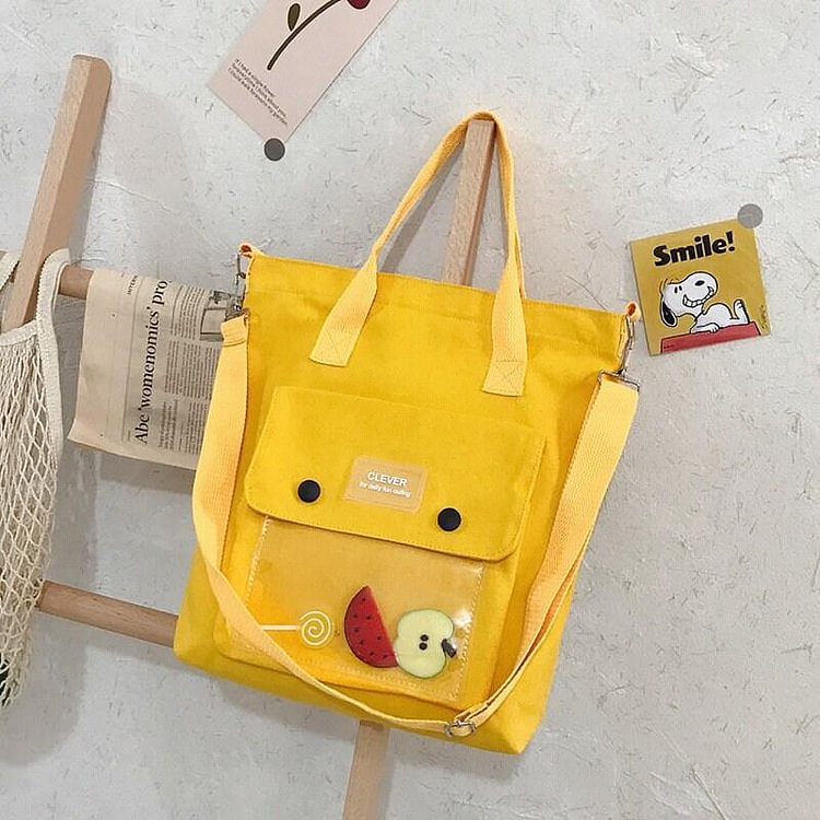 Yellow Ita Bag Anime Tote Bags
