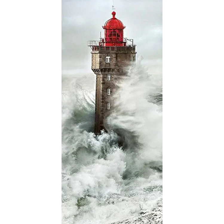 Seaside Lighthouse - Full Round - Diamond Painting(40*80cm）