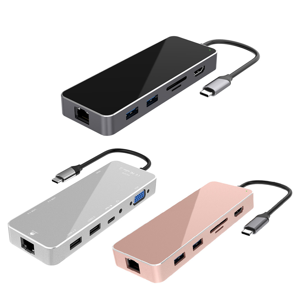11-in-1 USB C Type-C to HDMI-compatible/VGA/USB3.0/2.0/3.5mm/TF Card/RJ45/PD Adapter, Gold, 501 Original
11-in-1 USB C Type-C to HDMI-compatible/VGA/USB3.0/2.0/3.5mm/TF Card/RJ45/PD Adapter, Gold, 501 Original