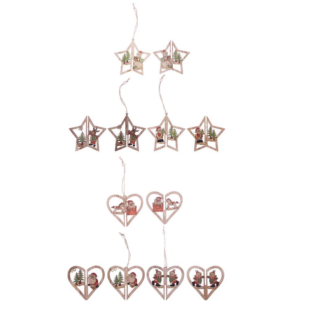 6pcs Colorful Printed Wood 3D Star Love Christmas Party Hanging Decorations, 501 Original
6pcs Colorful Printed Wood 3D Star Love Christmas Party Hanging Decorations, 501 Original