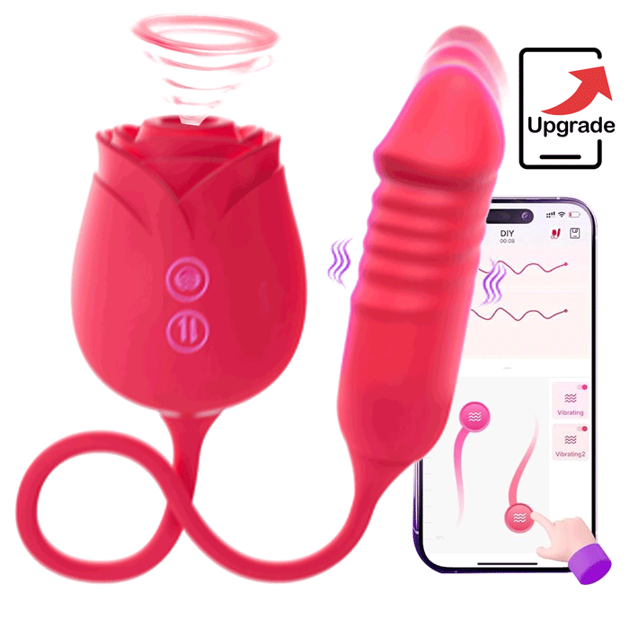 Rosy Mary – App-Controlled 2026 Upgraded Rose Suction Vibrator with G-Spot Stimulation, Smart Toy for Couples By Rose Toy