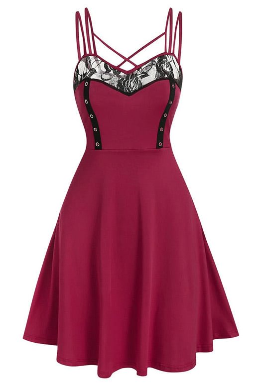 Burgundy A-Line Sleeveless Homecoming Dress - Shop Trendy Women's Clothing | LoverChic
