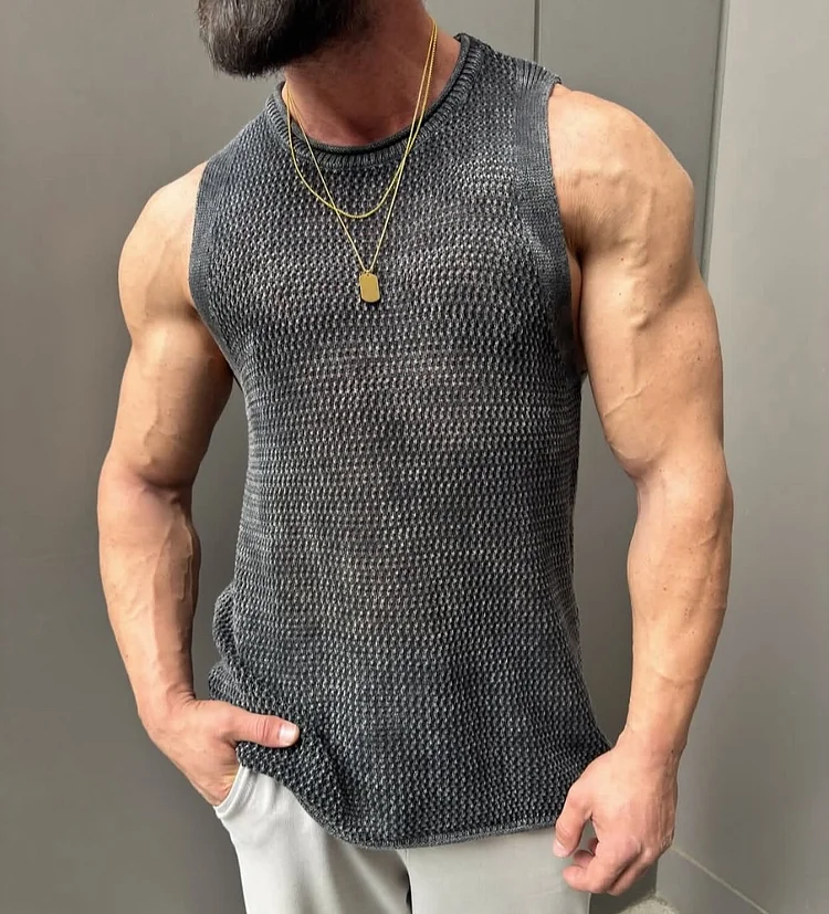 Sleeveless Top with Cutout Fabric