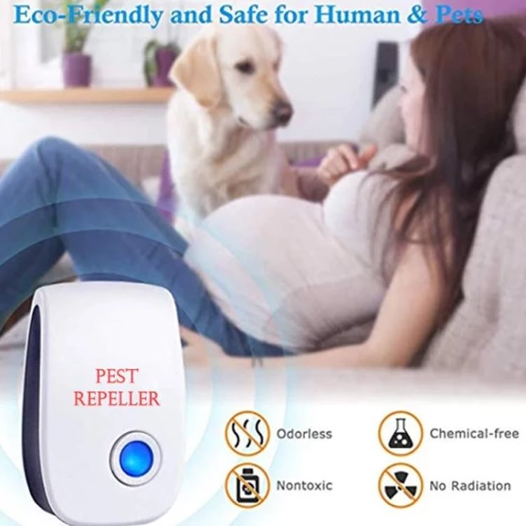 ultrasonic mouse bug pest repeller mosquito insect cockroach electronic rejector uk plug white