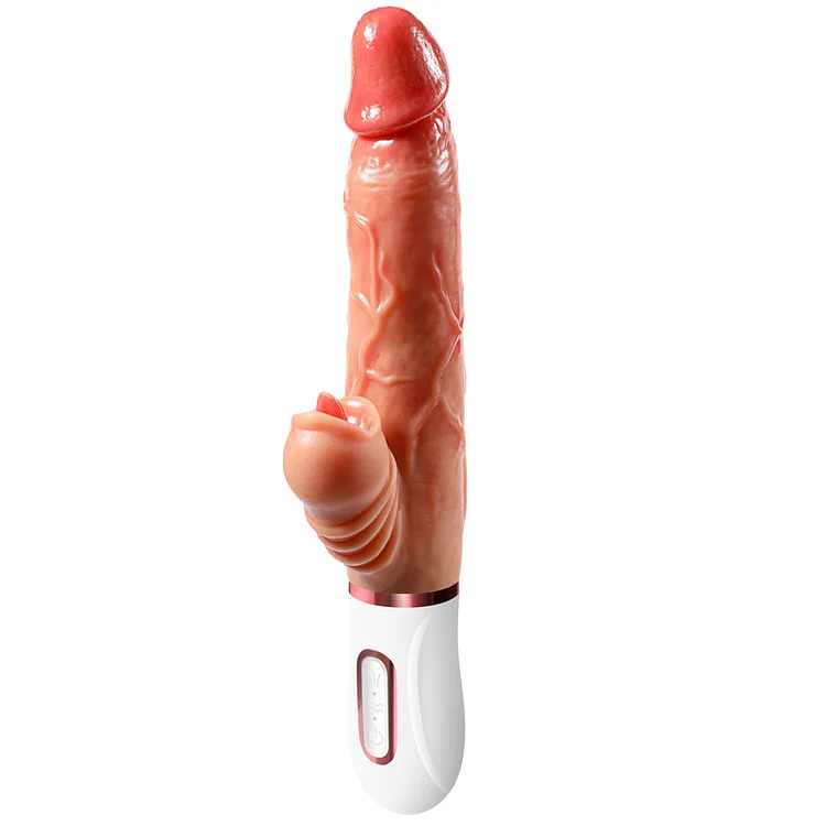 Realistic Dildo Thrusting Licking Vibrator Sex Toys for Women, G Spot Clitoral Vibrator Rechargeable Heating Vibrating Dildos 2 Thrusting & 12 Vibration Modes