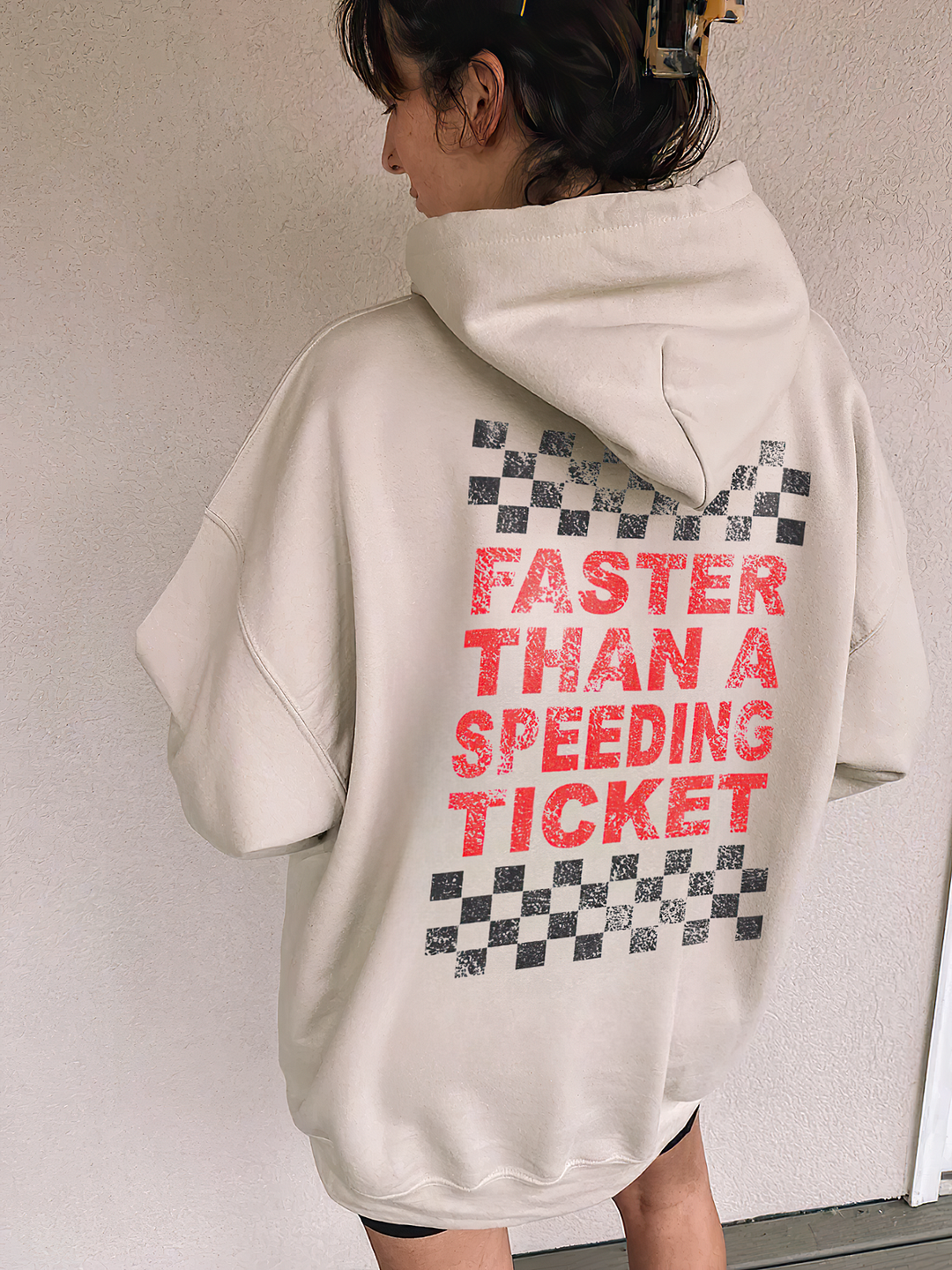 Faster Than A Speeding Ticket Printed Women's Hoodie - Devcarry
