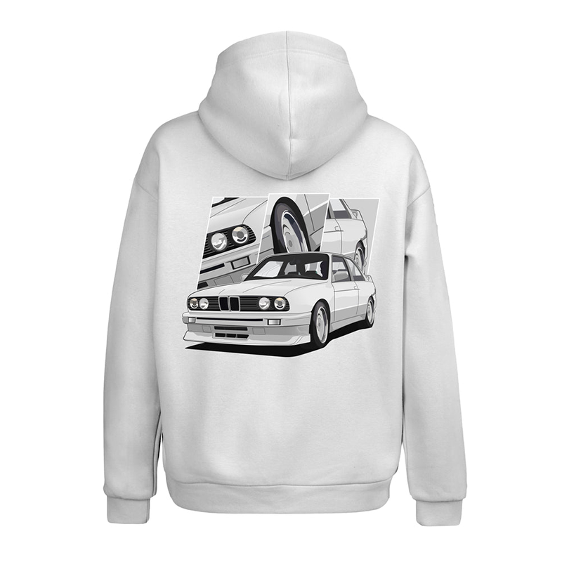 White M3 E30 Printed Men's Hoodie - Devcarry