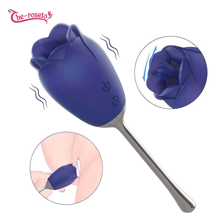 Silicone Rose Vibrator With Tongue Lickingfor Women