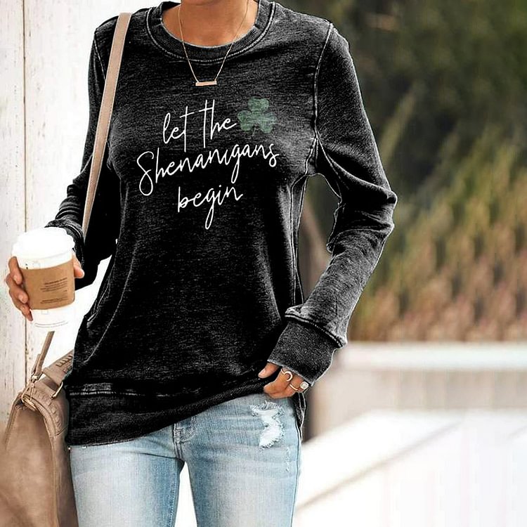 Comstylish Let The Shenanigans Begin Print Causal Sweatshirt