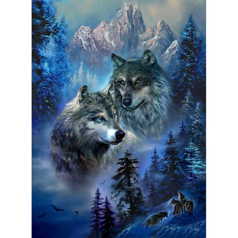 Full Round Diamond Painting - Forest Wolf(30*40cm)