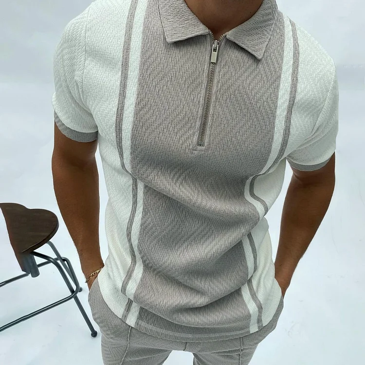 Gray fashion casual stitching texture fabric  shirt
