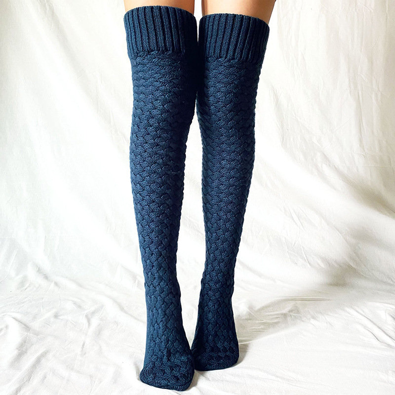 Rotimia Pile socks over the knee knitted yarn high socks