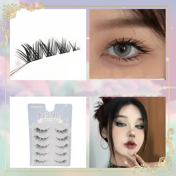 Aprileye Fox series oblique flying 5 pairs of light European and American whole little devil eyelashes female natural thick style