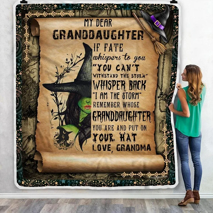My Dear Granddaughter Halloween Fleece Blanket "Remember Whose Granddaughter You Are"