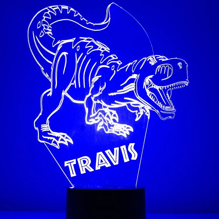 Personalized Dinosaur Night Light Custom Name Led Lamp for Family