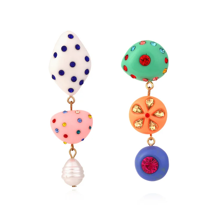 Women's Candy Colorful Rhinestone Waterdrop Earrings