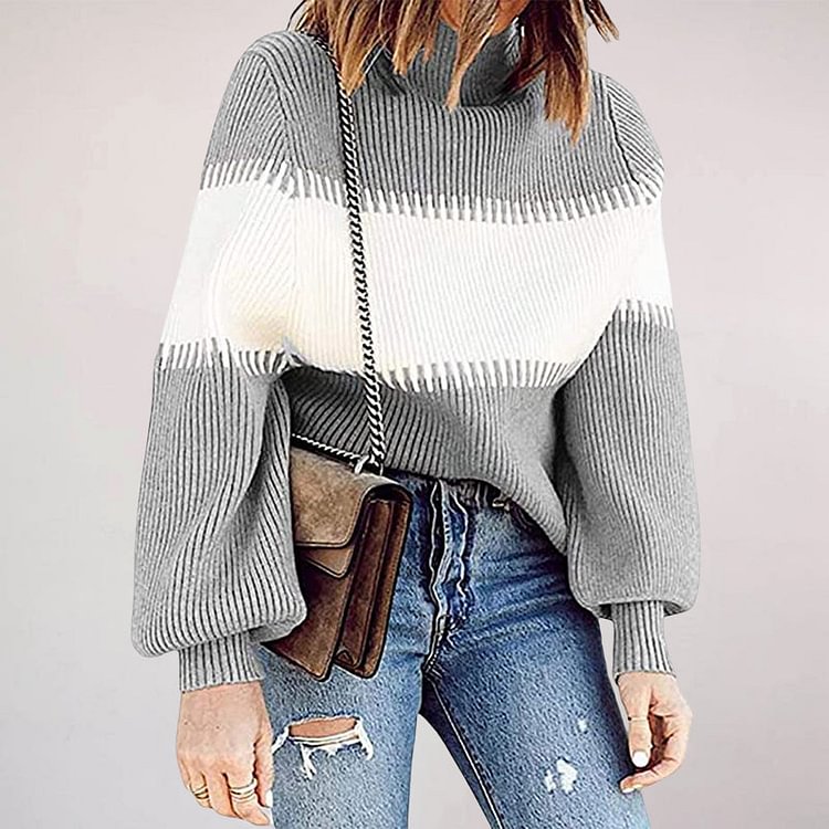 Turtleneck Contrast Sweater