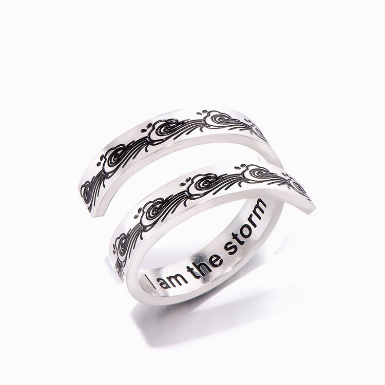To My Granddaughter I Am The Storm Adjustable Ring
