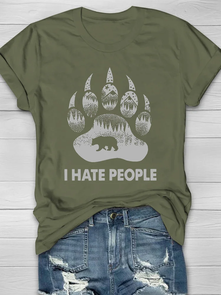 I Hate People Print Women's T-shirt