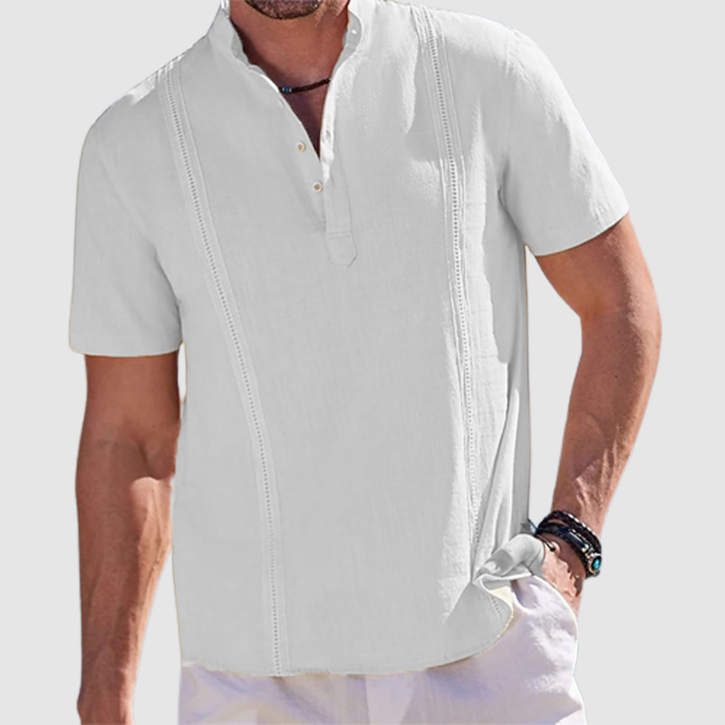 Men's summer loose and lazy wind ruffian handsome short-sleeved shirt