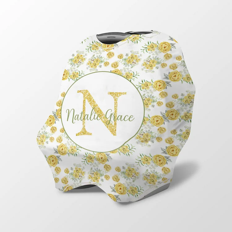 Personalized Baby Flower Car Seat Canopy | Canopyl274