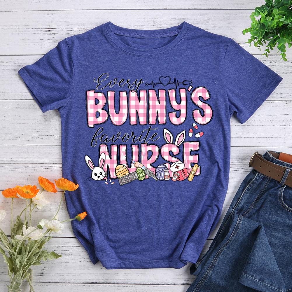 Every bunny's favorite nurse Round Neck T-shirt-0025481-Guru-buzz