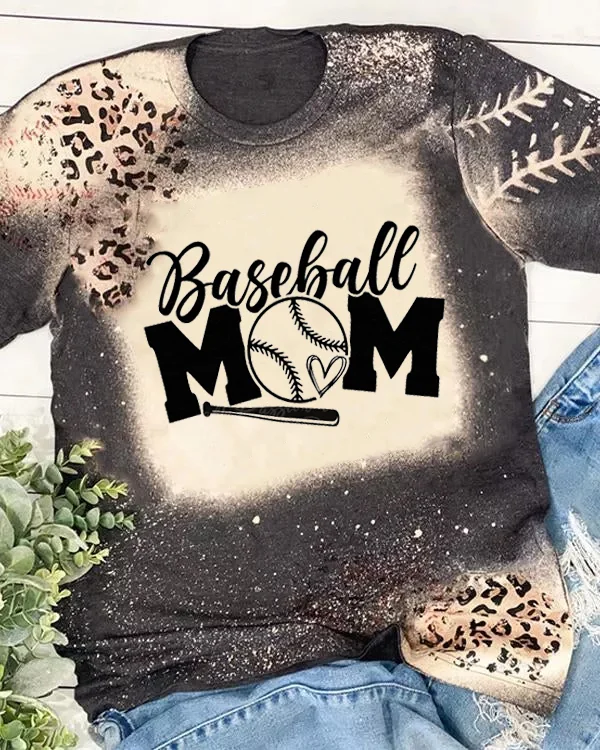Baseball Mom Bleached T-Shirt