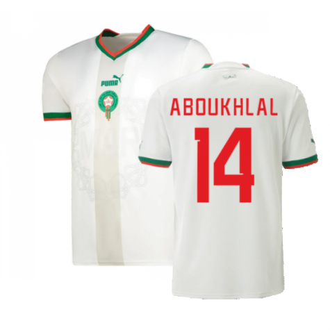 Morocco Zakaria Aboukhlal 14 Away Shirt Kit World Cup 2022