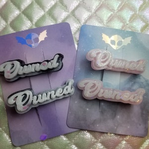 Owned BDSM Barrettes Pack - DDLG Jewelry BDSM Gear Submissive Jewelry Slave Hair Clips