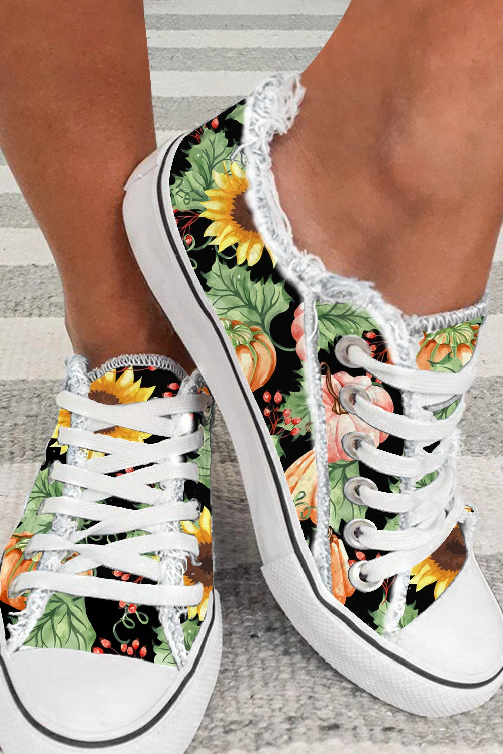 Sunflower Lace Up Canvas Shoes