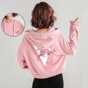 Pink Pastel Flower Short Hoodie Jumper SP13294
