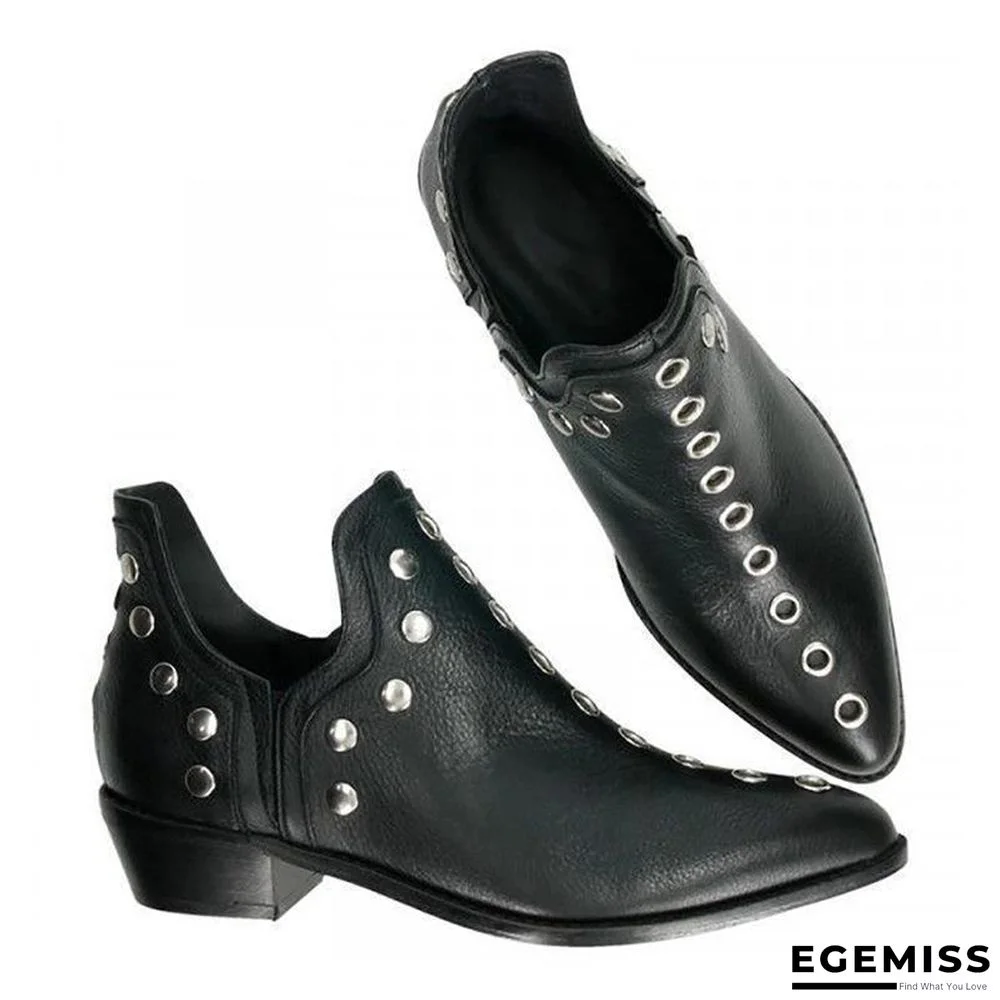 Pointed Toe Rivet Ankle Boots | EGEMISS