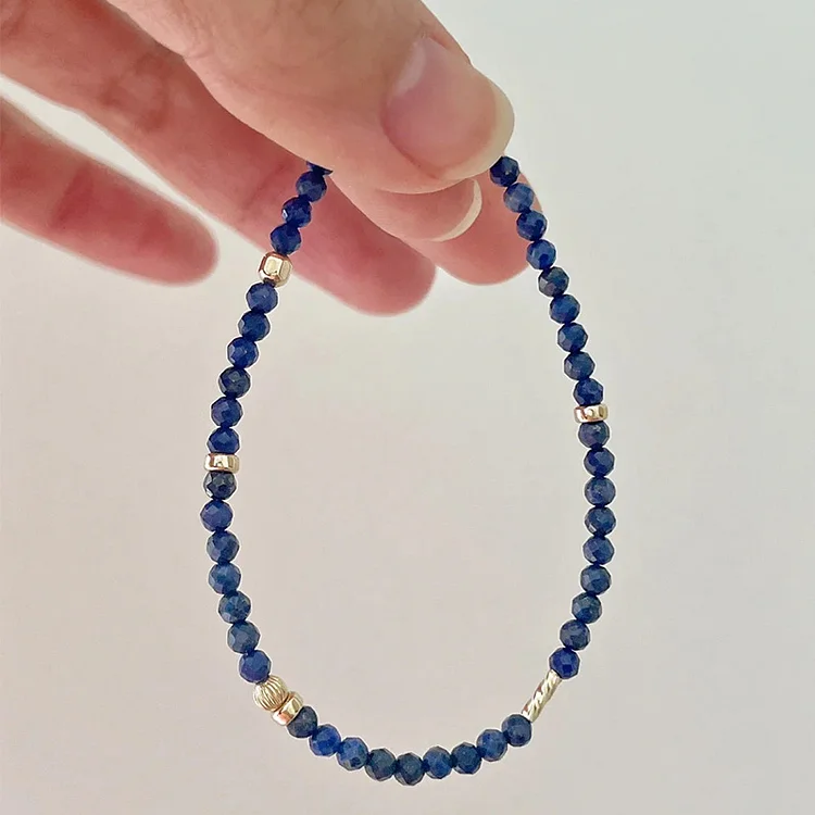 Lapis Lazuli Beaded Bracelet Handmade Jewelry