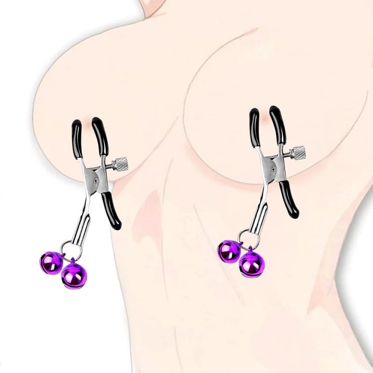 pornhint Pornhint 2Pcs BDSM Nipple Clamps Adjustable Metal Nipple Toys with Bell, Bondage Sex T... BDSM