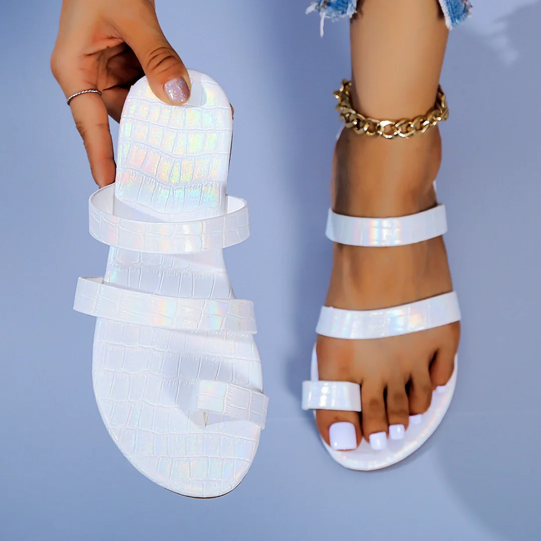 Letclo™ 2021 Summer New Style Flat  Shiny Slippers letclo Letclo